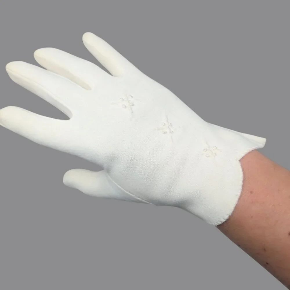 Vintage Fownes White Gloves 7 Small Wrist Cotton